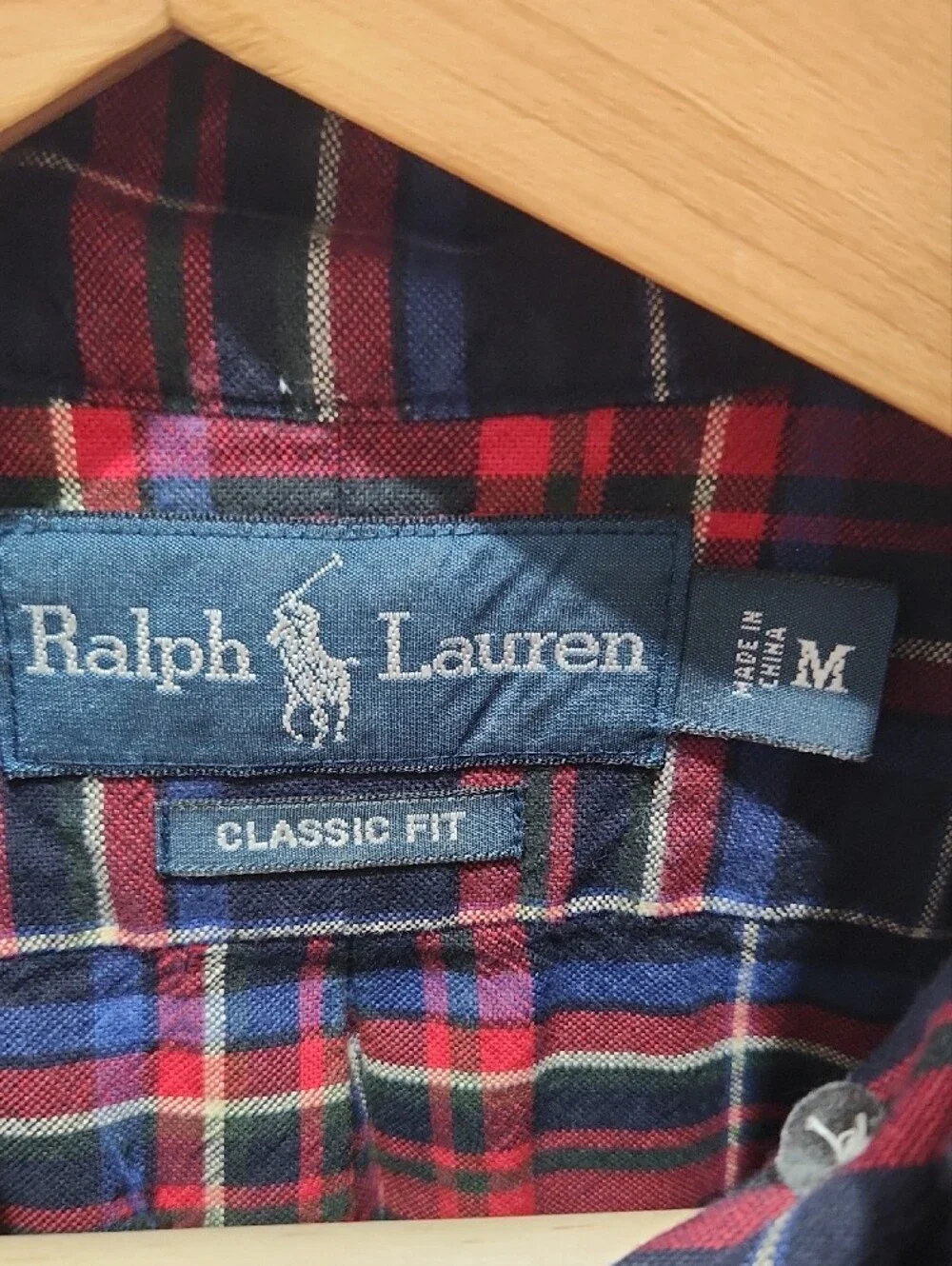 Ralph Lauren Navy, Red, Green and White Plaid Button-Down Shirt